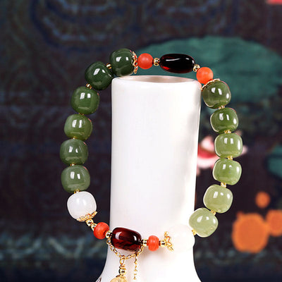 Agate Pendant Natural Emerald Jade Stone Simple Bracelet