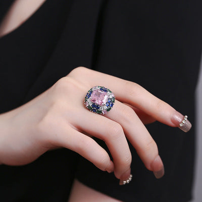 Candy Color Natural Diamond Ring