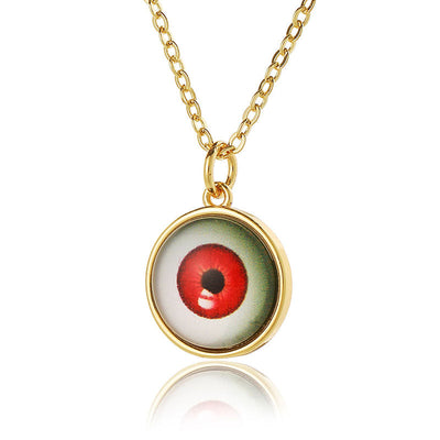 Round devil eye pendant necklace