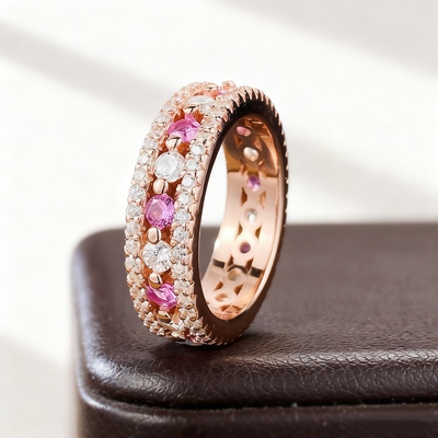 Rose Gold Pavé Crystal Ring