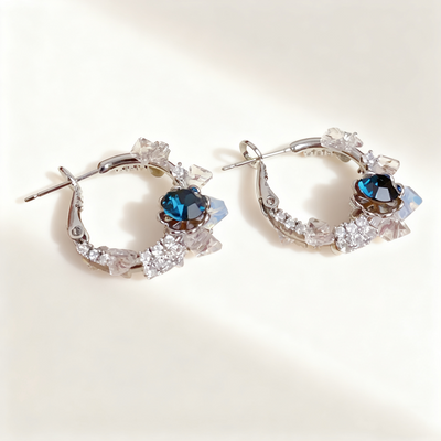 Blue Sapphire Diamond Earrings