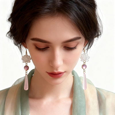 Lotus Agate Earrings