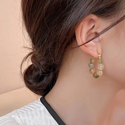 Colorful Natural agate earrings
