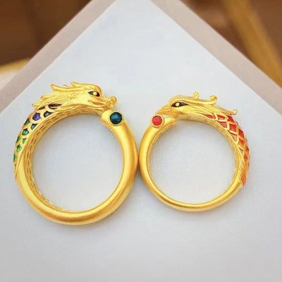 Dragon and Phoenix open ring