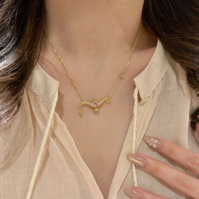Natural Crystal Necklace with Magic Lamp