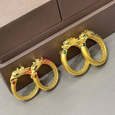 Dragon and Phoenix open ring