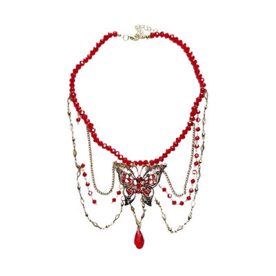 Butterfly Multilayer Natural Crystal Necklace