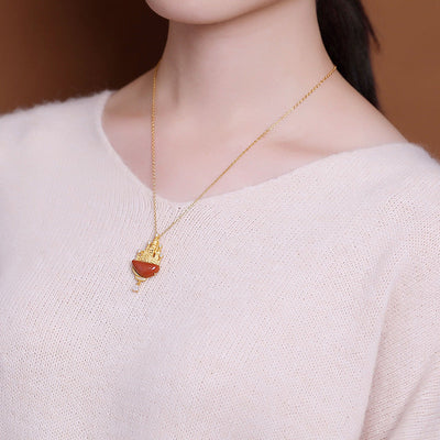 Castle•Red Onyx Pendant Necklace