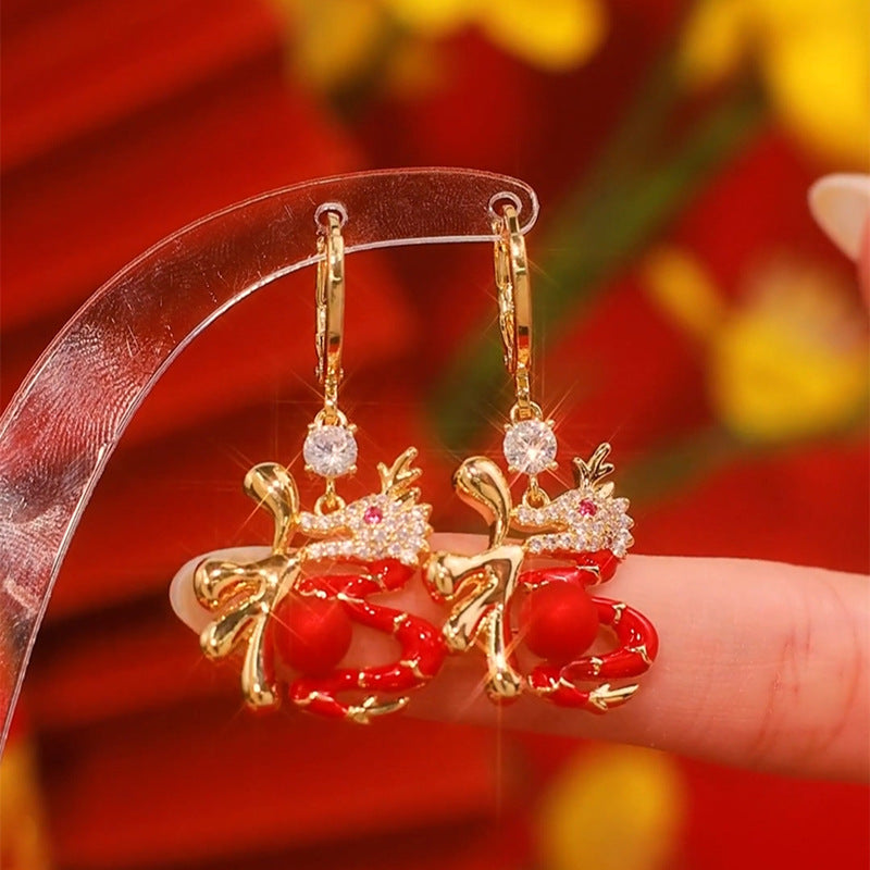 Lucky dragon fashion earrings