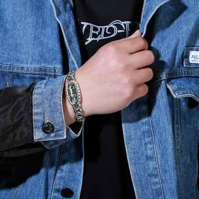 Lucky Dzi natural turquoise bracelet