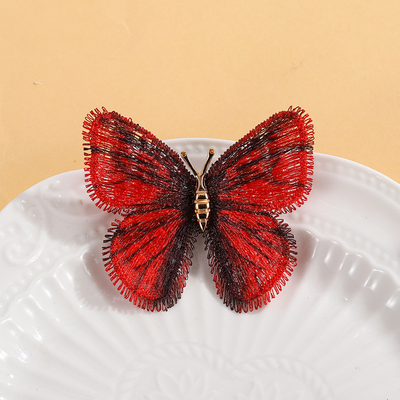Gradient embroidered butterfly brooch