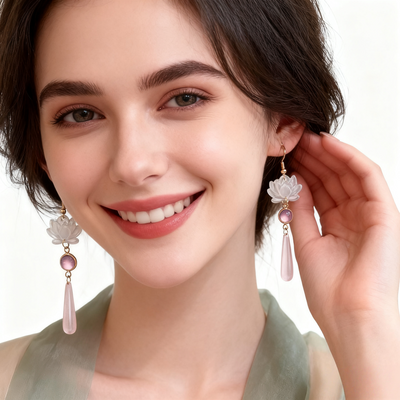Lotus Agate Earrings