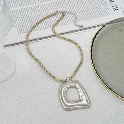 Designed Square Metal Necklace