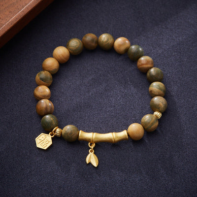 Bead Lucky Card Green Sandalwood Bracelet