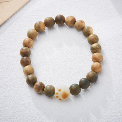 Cute Cat Claw Green Sandalwood Bracelet