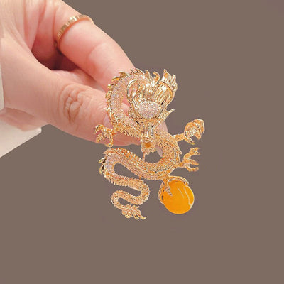 Dragon Brooch with Diamonds