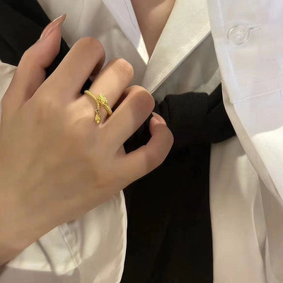 Dragon-shaped open ring