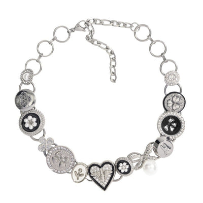 Button Heart Necklace