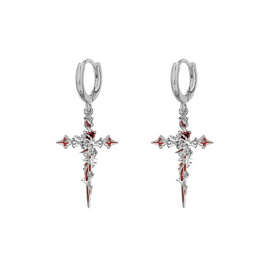 New Thorn Cross Earrings