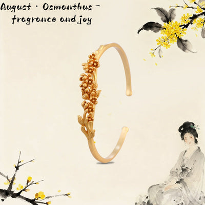 18K Gold Flower Goddess Bangle Series