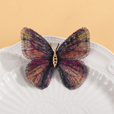 Gradient embroidered butterfly brooch