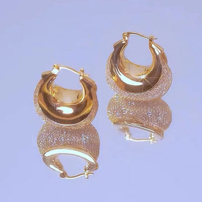 Full diamond cradle earrings