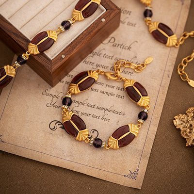 Oval geometric natural agate jewelry