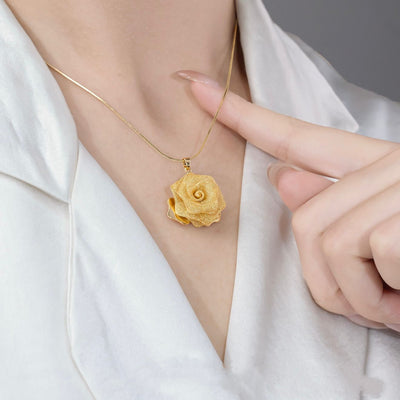 Golden rose natural freshwater pearl necklaces