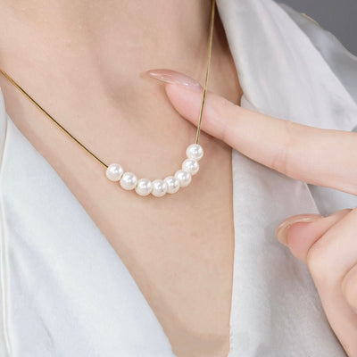 Golden rose natural freshwater pearl necklaces