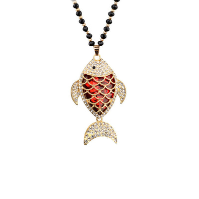 Fish every year natural crystal necklace