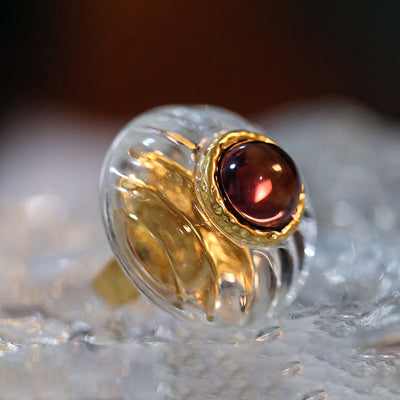 Disc Crystal Beads Natural Crystal Ring