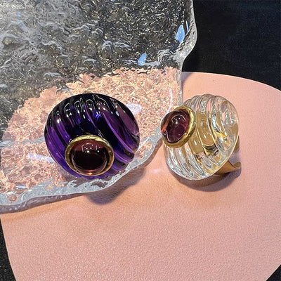Disc Crystal Beads Natural Crystal Ring
