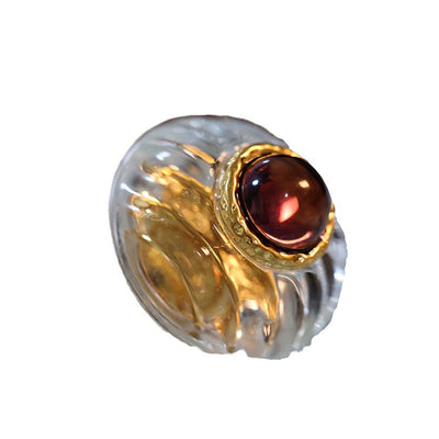 Disc Crystal Beads Natural Crystal Ring
