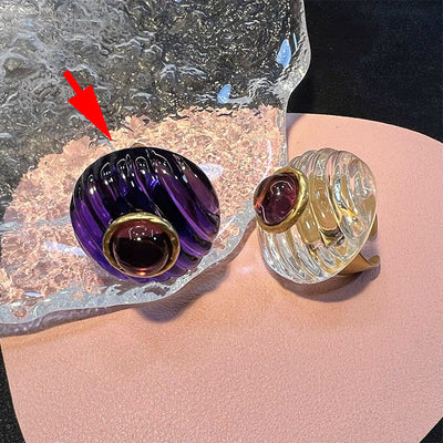 Disc Crystal Beads Natural Crystal Ring