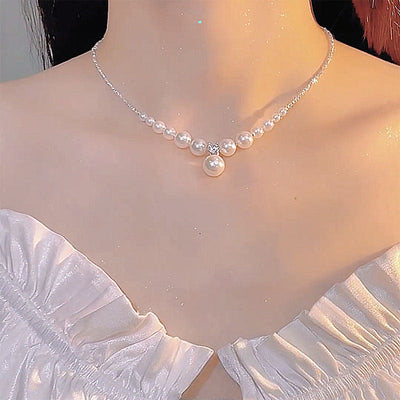 Silver Crushed Natural Freshwater Pearl Necklace