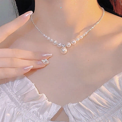 Silver Crushed Natural Freshwater Pearl Necklace