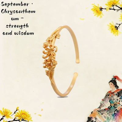 18K Gold Flower Goddess Bangle Series