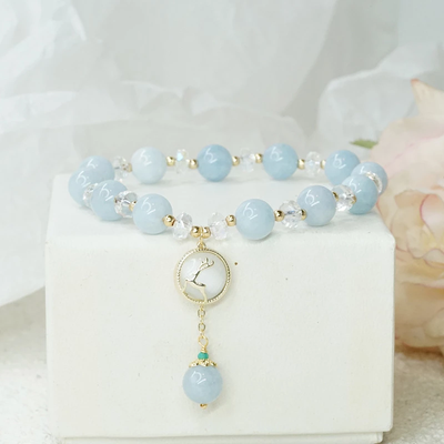 Reindeer ? Aquamarine Agate Bracelet