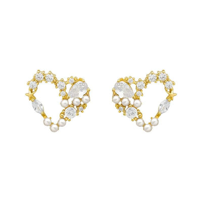 Crystal Heart Earrings Deegnt