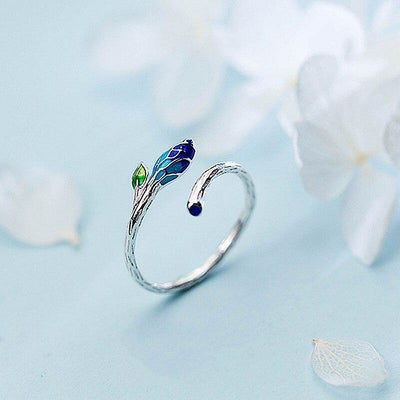 Green Vine Silver Ring