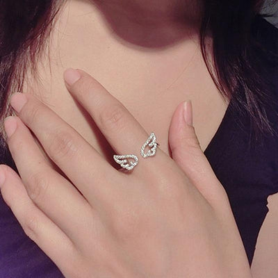 Angel Wing Crystal Ring