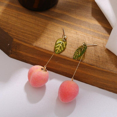 Fuzzy Peach Statement Earrings Deegnt