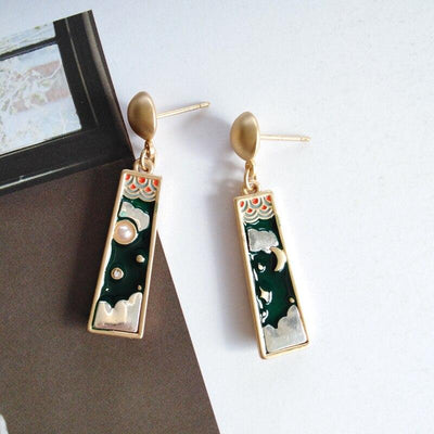 Moon & Cloud Drop Earrings Deegnt