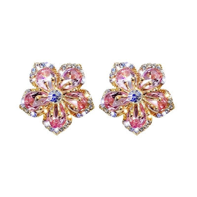 Blooming Crystal Flower Earrings Deegnt