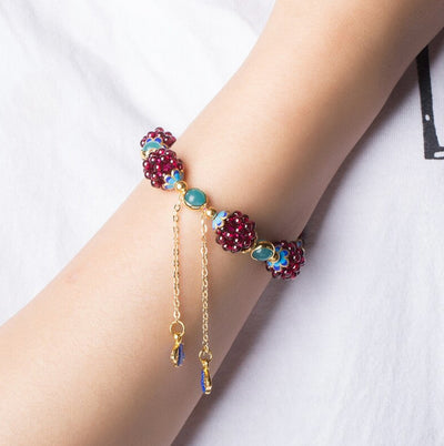 Natural Garnet Stone Pomegranate Bracelet Deegnt