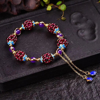 Natural Garnet Stone Pomegranate Bracelet Deegnt