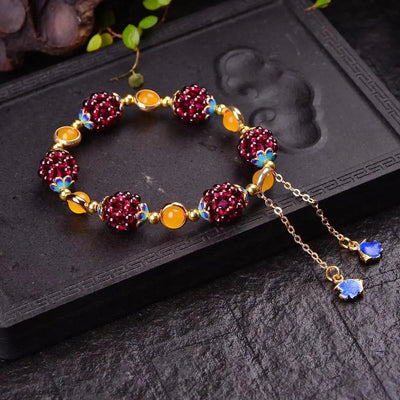 Natural Garnet Stone Pomegranate Bracelet Deegnt
