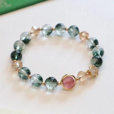 Fortune • Strawberry Crystal Green Ghost Bracelet