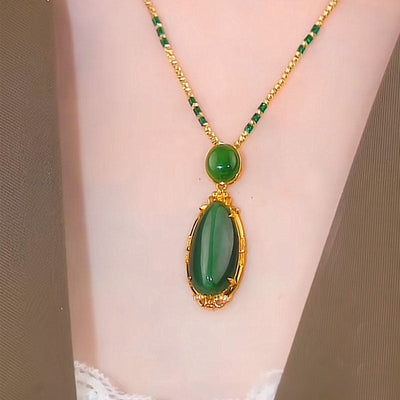 Natural Emerald Jade Stone Necklace