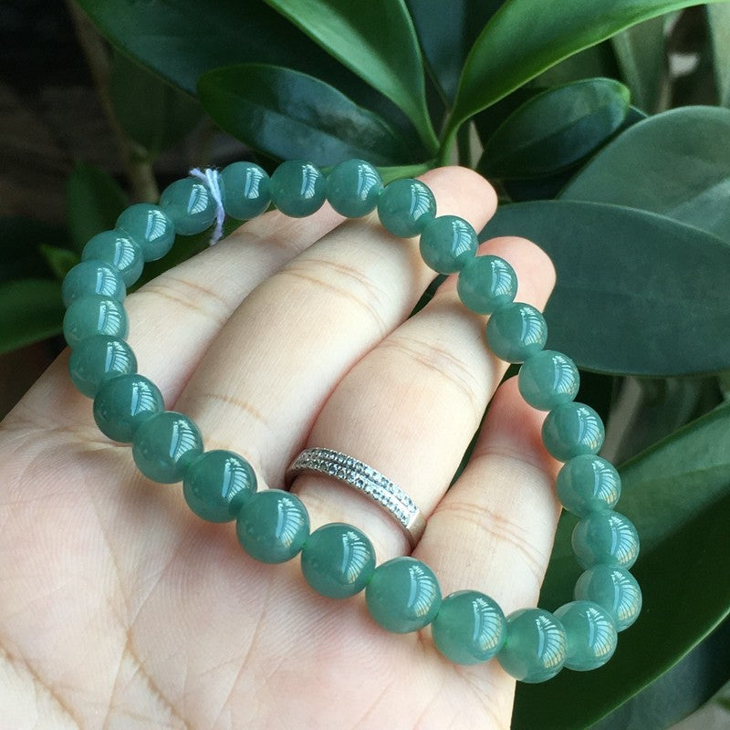 Meditation • Ice species Blue Emerald Jade stone Bracelet